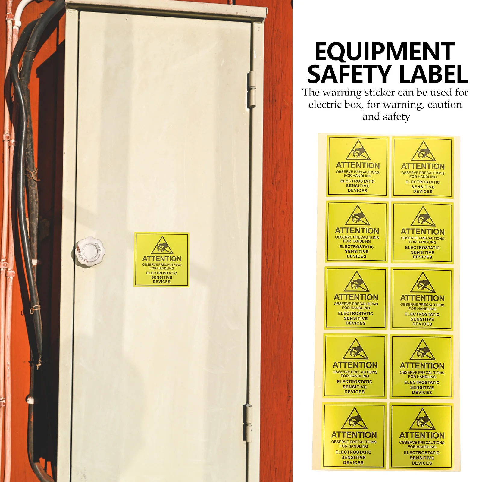 450 Pcs Warning Sign Decals Anti-static Label Car Stickers Electrostatic Cautious