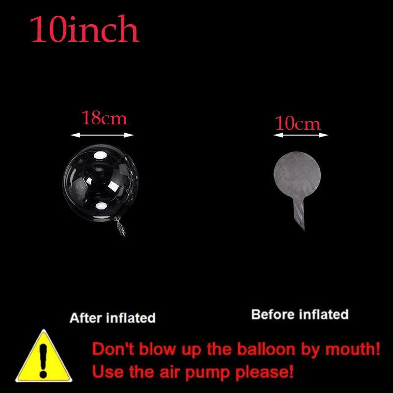 10-100 Stück 8/10/12/16/18/20/24/30/36 Zoll Transparente Bobo-Ballons, klare Blasenballons für Hochzeits- und Geburtstagsfeier-Dekoration – Detail 7