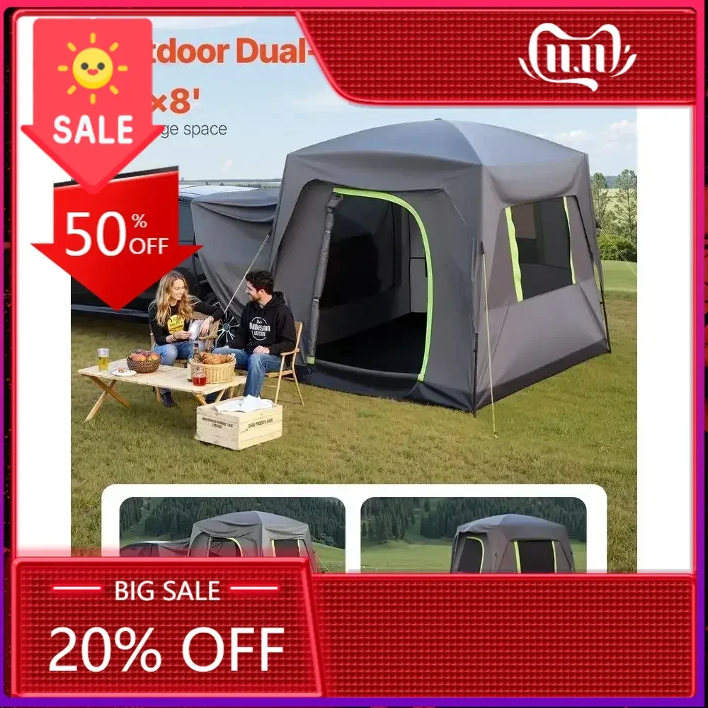 

BestsellerGreen 3-Season SUV Tent, 5-8 Person Capacity, Waterproof PU2000mm, Ideal for Car Camping and Hiking