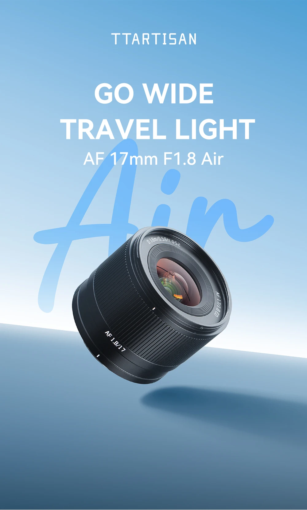 TTArtisan 17mm F1.8 Air APS-C AF Autofokus-Objektiv Weitwinkel für Sony E Fuji X Spiegellose Kameras A6400 A6600 ZVE10 XT30 XT50 XM5 – Detail 3