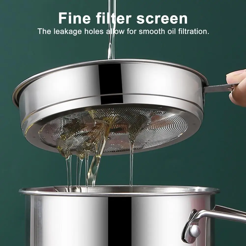 

Durable Stainless Steel Oil Jar Stainless Steel Oil Filter Container with Fine Mesh Strainer Capacity Kitchen Oil Jug