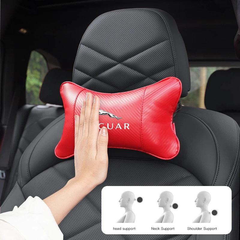 سيارة ألياف الكربون مسند الرأس مقعد الفجوة وسادة الرقبة ل جاكوار X S F XF XE XJ XK XEL XFL XJL XJ6 XJS XKR XFR F-نوع F-Pace E-Pace