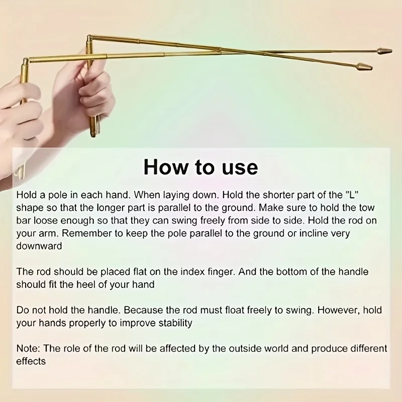 2pcs Retractable Dowsing Rods for Detecting Spirits, Used for Ghost Hunting, Water, Treasure Finding, And Locating Buried Items view 3