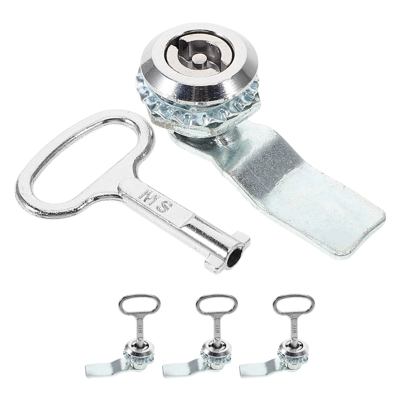 

4Sets Metal Triangle Key Outdoor Trash Can Locks for Garbage Bin Lid Security in Community and Outdoor Trash Bins