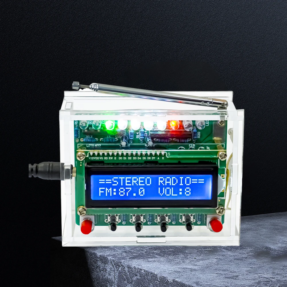 

RDA5807 DIY FM-радио электронный комплект LCD1602 дисплей Цифровой FM-радиоприемник комплект для сборки печатной платы проект пайки