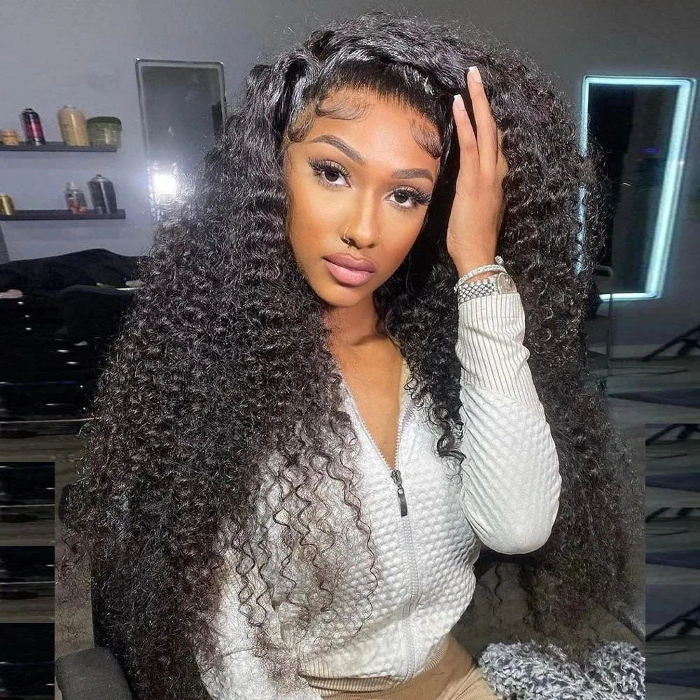 13X4 Lace Front Human Hair Wigs 13X4 Transparent Deep Water Wave Curly Human Hair Lace Frontal Wig Pre Plucked For Black Women