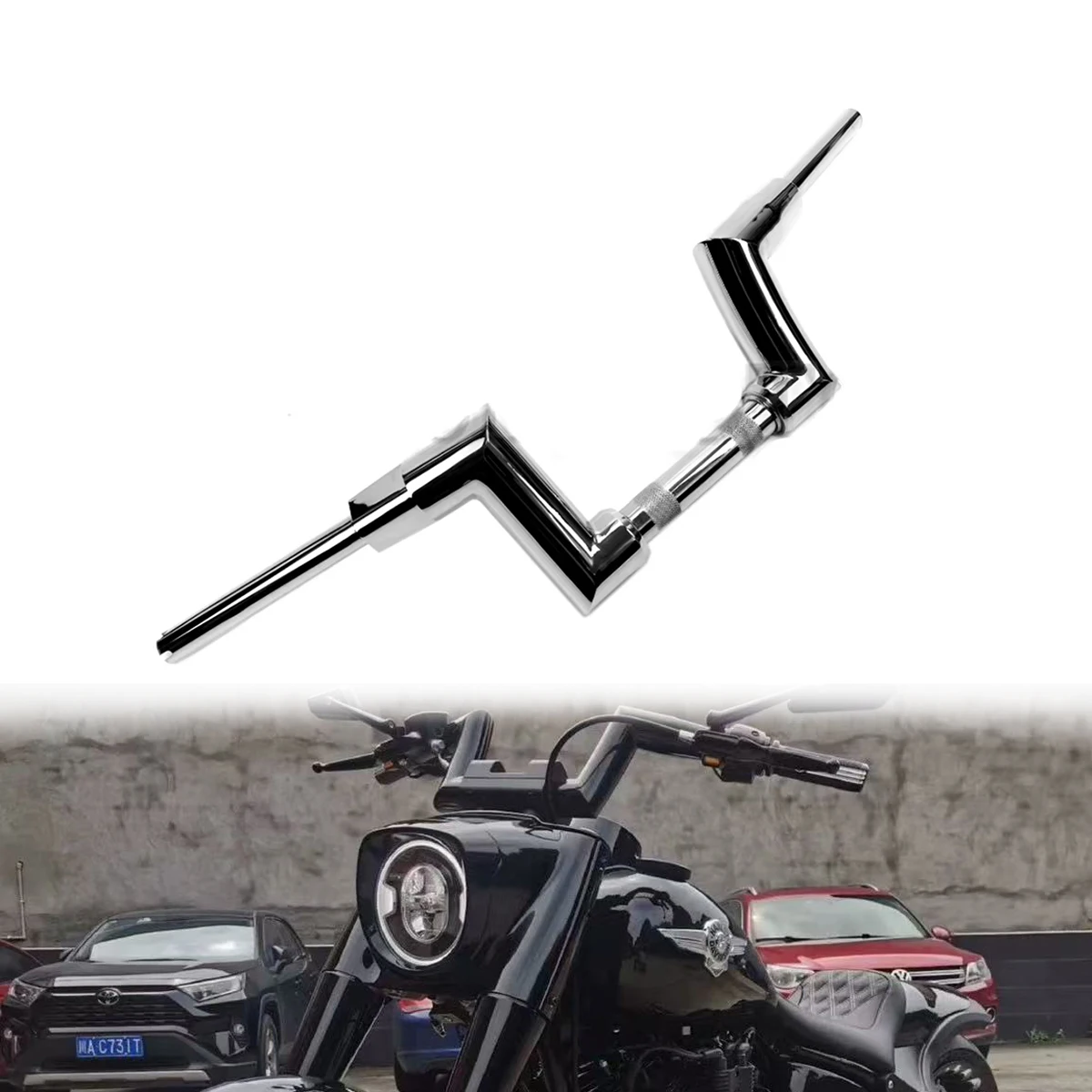 

Motorcycle 2inch Custom Handlebar for Harley Fat boy Breakout 48 Road King Softail Street Bob Motorcycle Steering Wheel