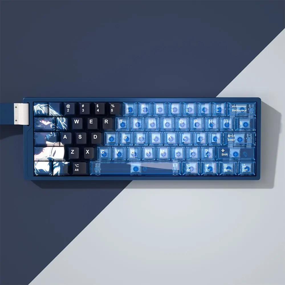Chainsaw Man Keycaps Anime Theme Key Cap PBT + PC Chreey Transparent Sublimation Custom Keycaps Made68 Mad68 Wooting 60