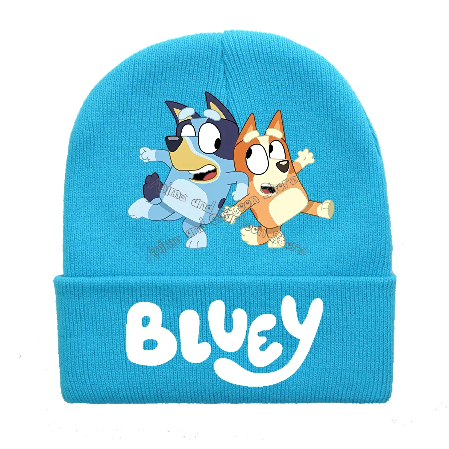 Blueys Bingo New Knitted Hat for Children Cartoon Anime Beanies Cap Winter Kids Street Hats Kawaii Outdoor Warm Knitted Cap Gift