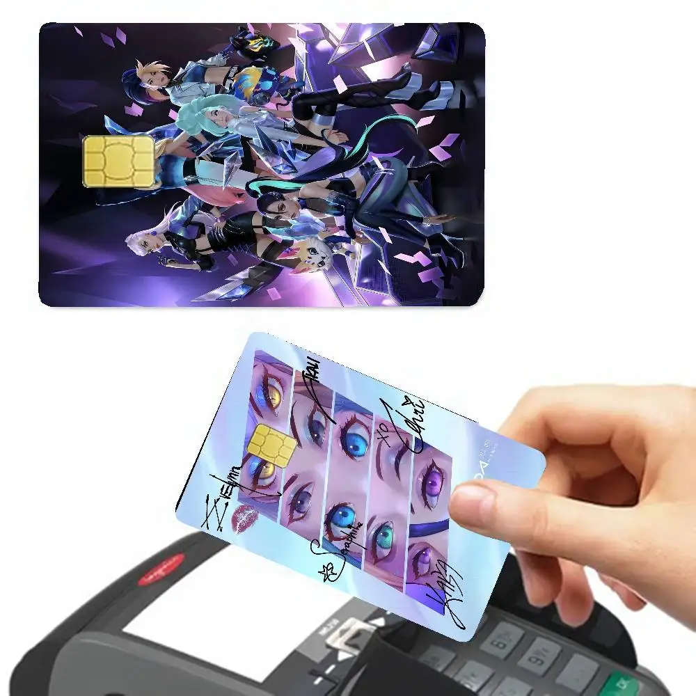 Virtual Group KDA Various Anime Bank Credit Cards Bus Pass Stickers Cool Decoration Waterproof Stickers Collection Toys Gifts