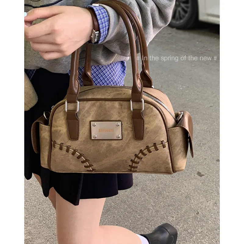 

​​2025 New Womens Vintage Underarm Bag Minimalist Bowling Shoulder Purse Premium Crossbody Handbag Chic Versatile Tote​