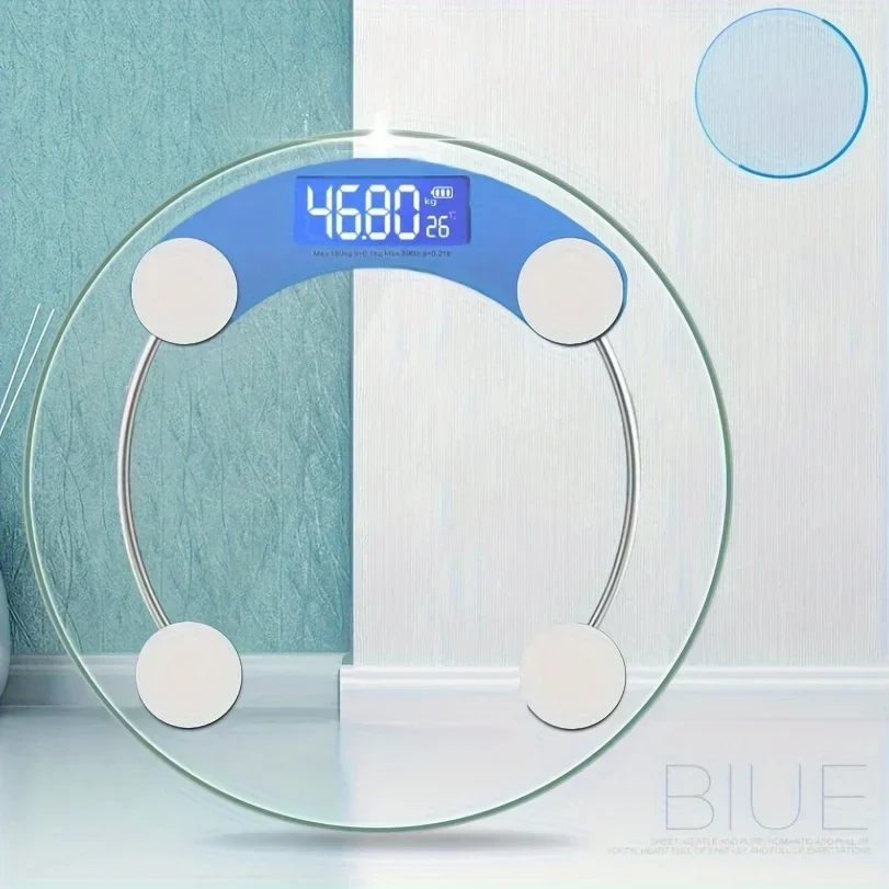 High-Definition Digital Bathroom Scales - Precision Weight Tracking up to 180kg Modern Design with User-Friendly LCD Display