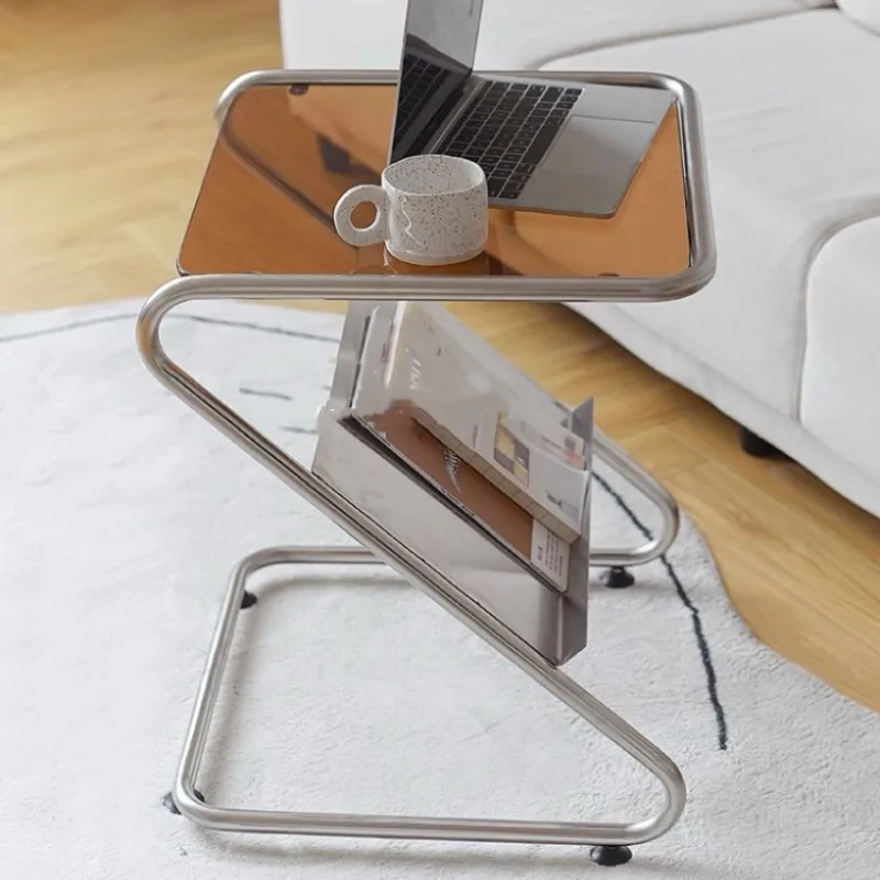 

Simple modern small apartment corner table light luxury creative designer small coffee table