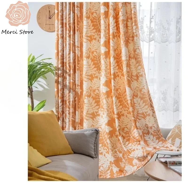 

Semi Blackout Light Cream Custom Made Modern Pastoral Floral American Curtains for Bedroom Living Room Small Fresh Drapes