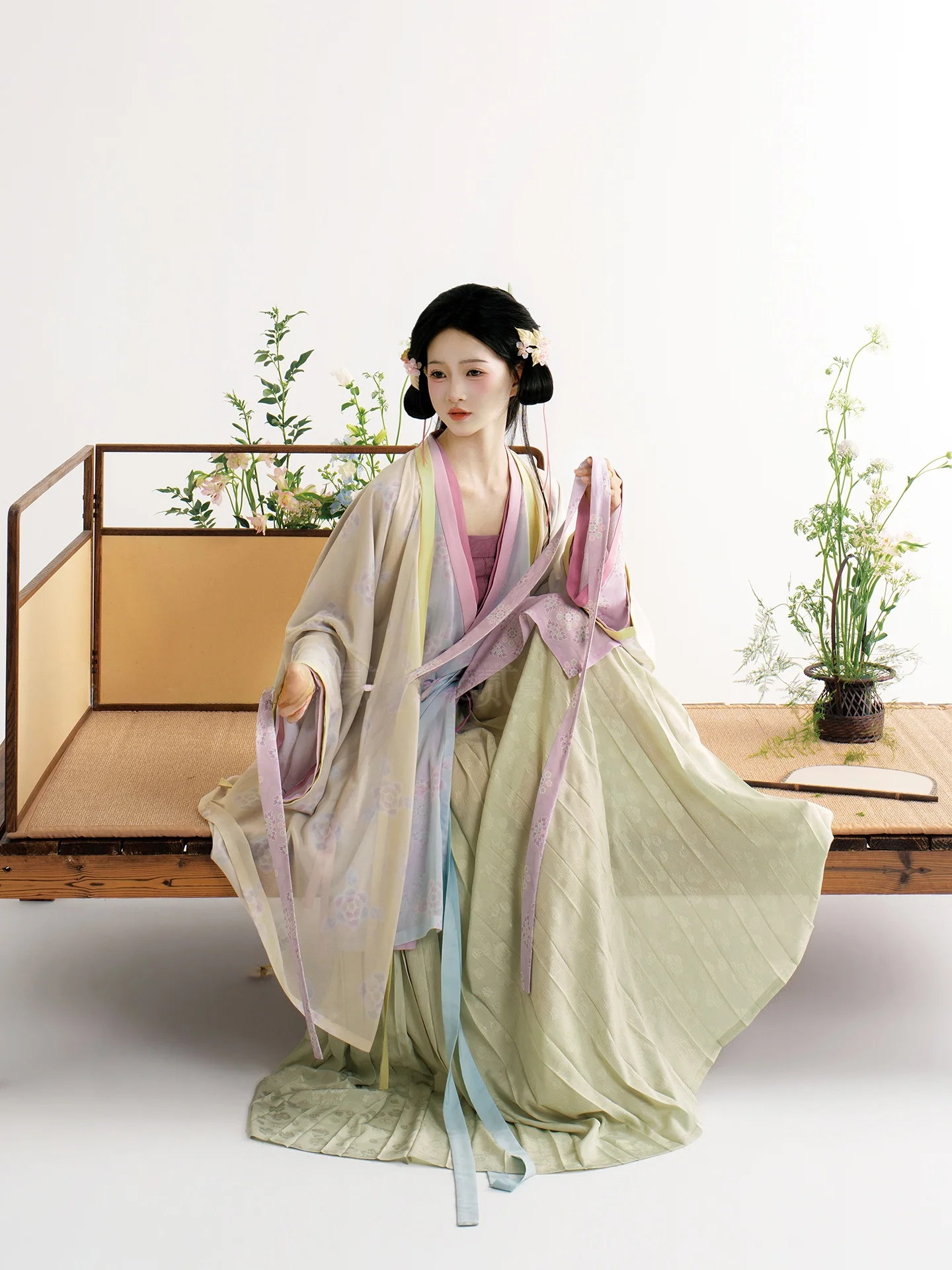 Original Hanfu Long Shirt Pleated Skirt Straight Hemline Jin Dynasty Style Daily Wear National Style Adult Women's Clothing