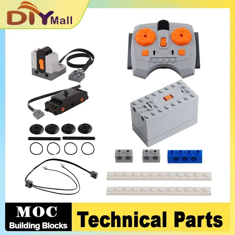 

Комплект поезда MOC — высокоскоростной двигатель 88002, аккумуляторный блок 88000 с ИК-пультом дистанционного питания, совместимые строительные блоки