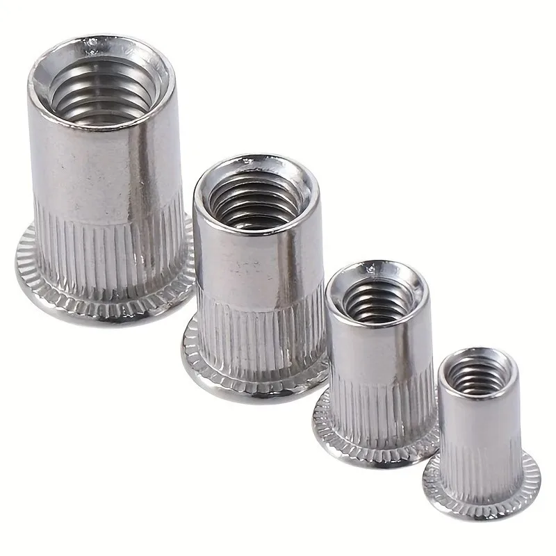 Anti-Slip Embedded Design Knurled Rivet Nuts 26 pcs M6, perfect for Automotive Repair, Easy Hammer Installation