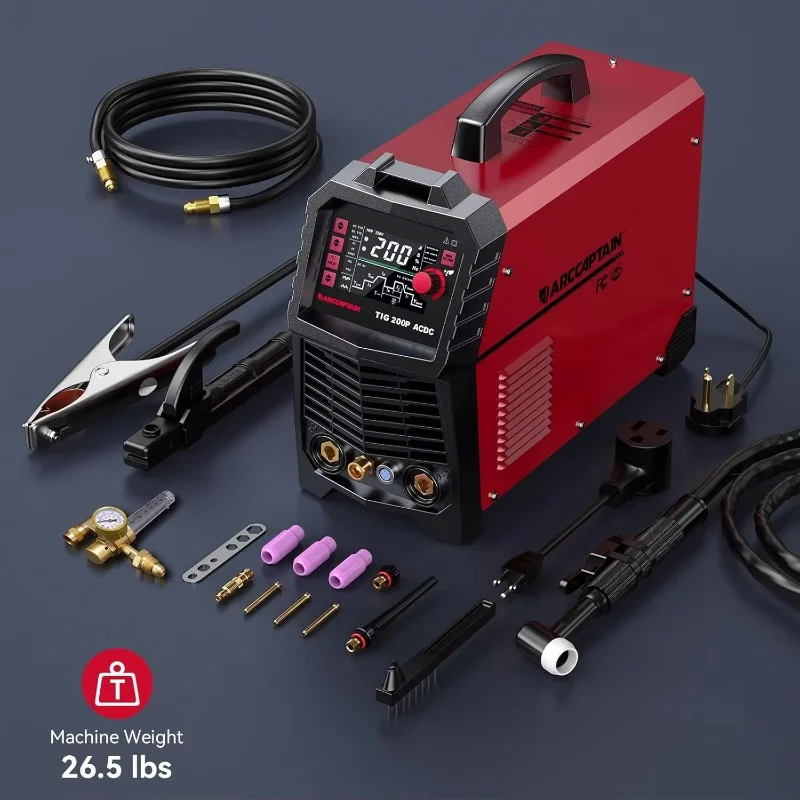 【2026 Hot Selling】ARCCAPTAIN TIG200PACDC Pulse TIG Aluminum Welder 110V/220V Multi Process Welding Machine for Distributor