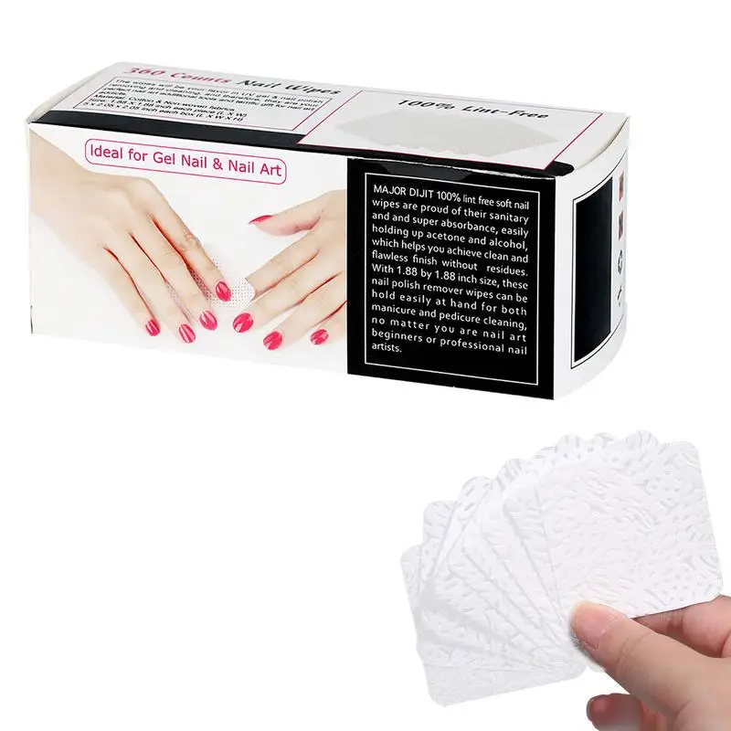 Nail Polish Remover Wipes 360/180 Pcs Cotton Wipes For Nails Makeup Remover Pads Nail Cotton Pads Absorbent No Left Fiber No