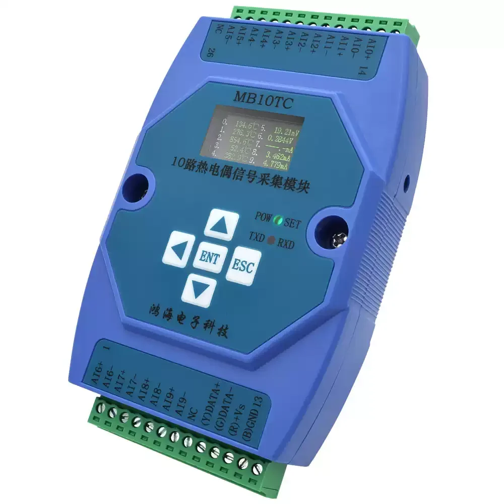 10 mV mA Thermocouple Universal 24-bit temperature Acquisition Module LCD Display RS485 Modbus RTU DAQ