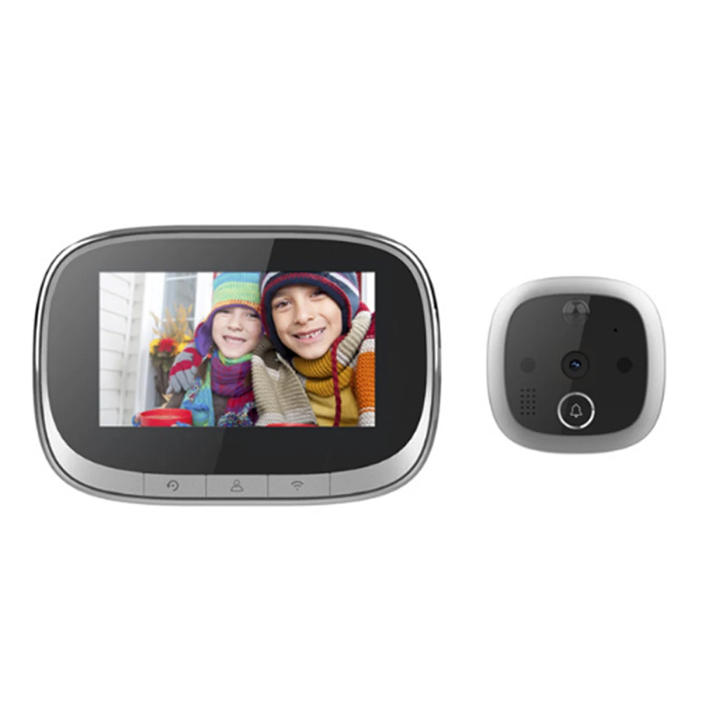 Video Doorbell Door Viewer Security Device Movement Detection Black