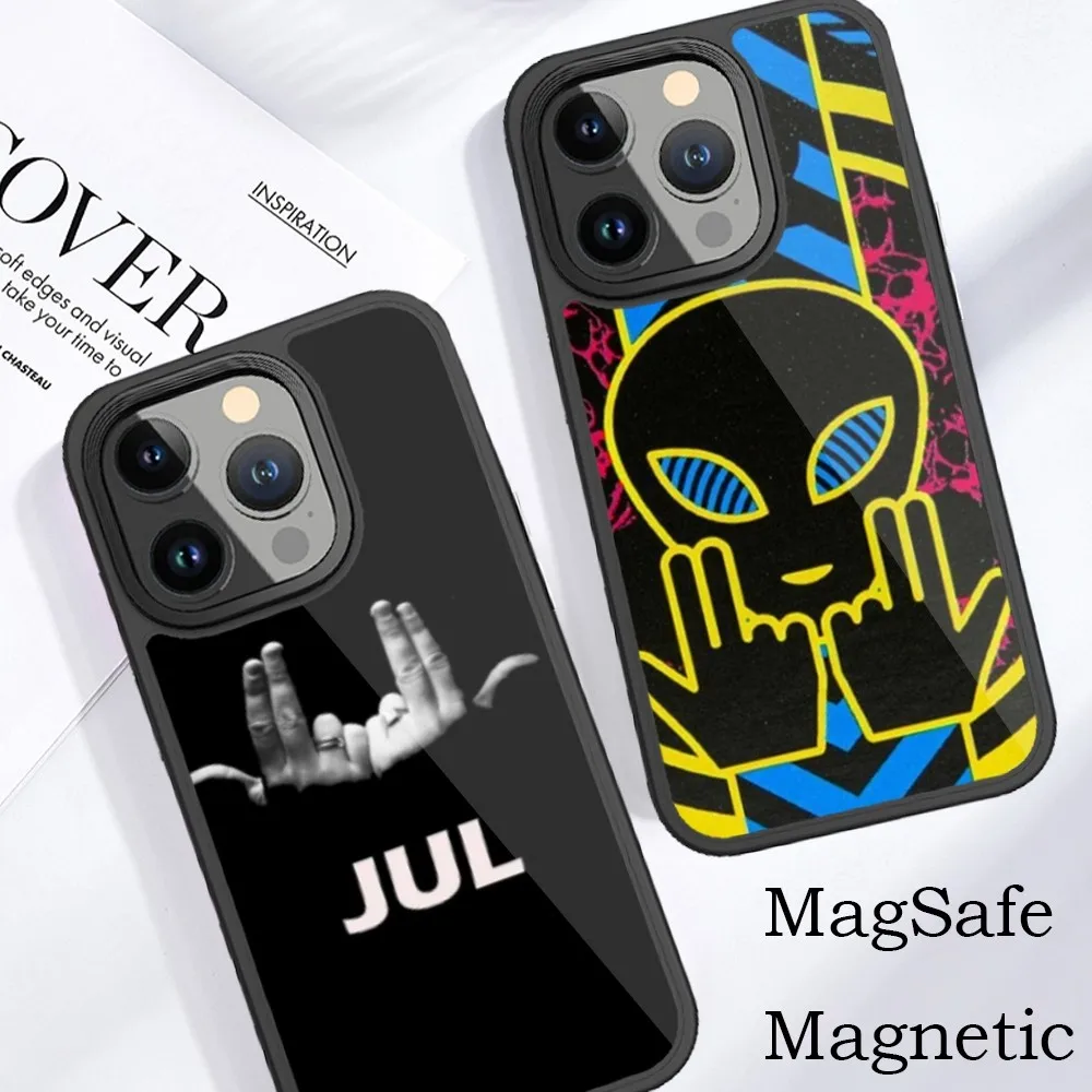 JuL Rapper Phone Case For iPhone 15 14 13 12 11 Pro Max Plus Phone Magnetic for Macsafe Cases Cover