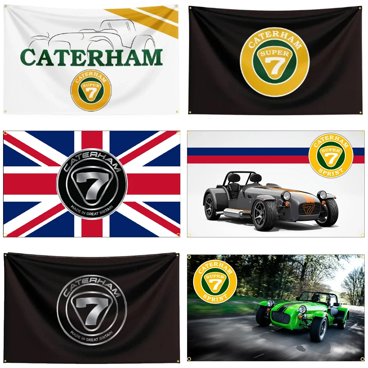 90X150CM  3X5FT Caterham Flag Polyester Printed Car Banner For Decor