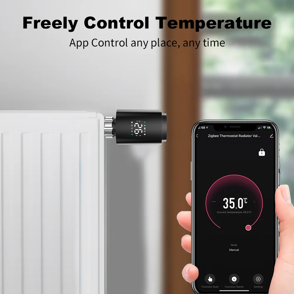 Tuya ZigBee3.0 Thermostat Radiator Actuator Smart TRV Thermostatic Valve Temperature Controller Support Alexa Google Home