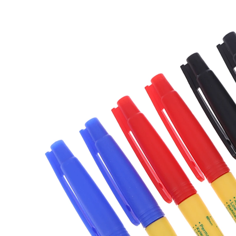 

2 шт., 33 мм, маркировочная ручка с длинной головкой — водонепроницаемая многофункциональная ручка для деревообработки, глубоких отверстий и украшений (красный/синий/черный)