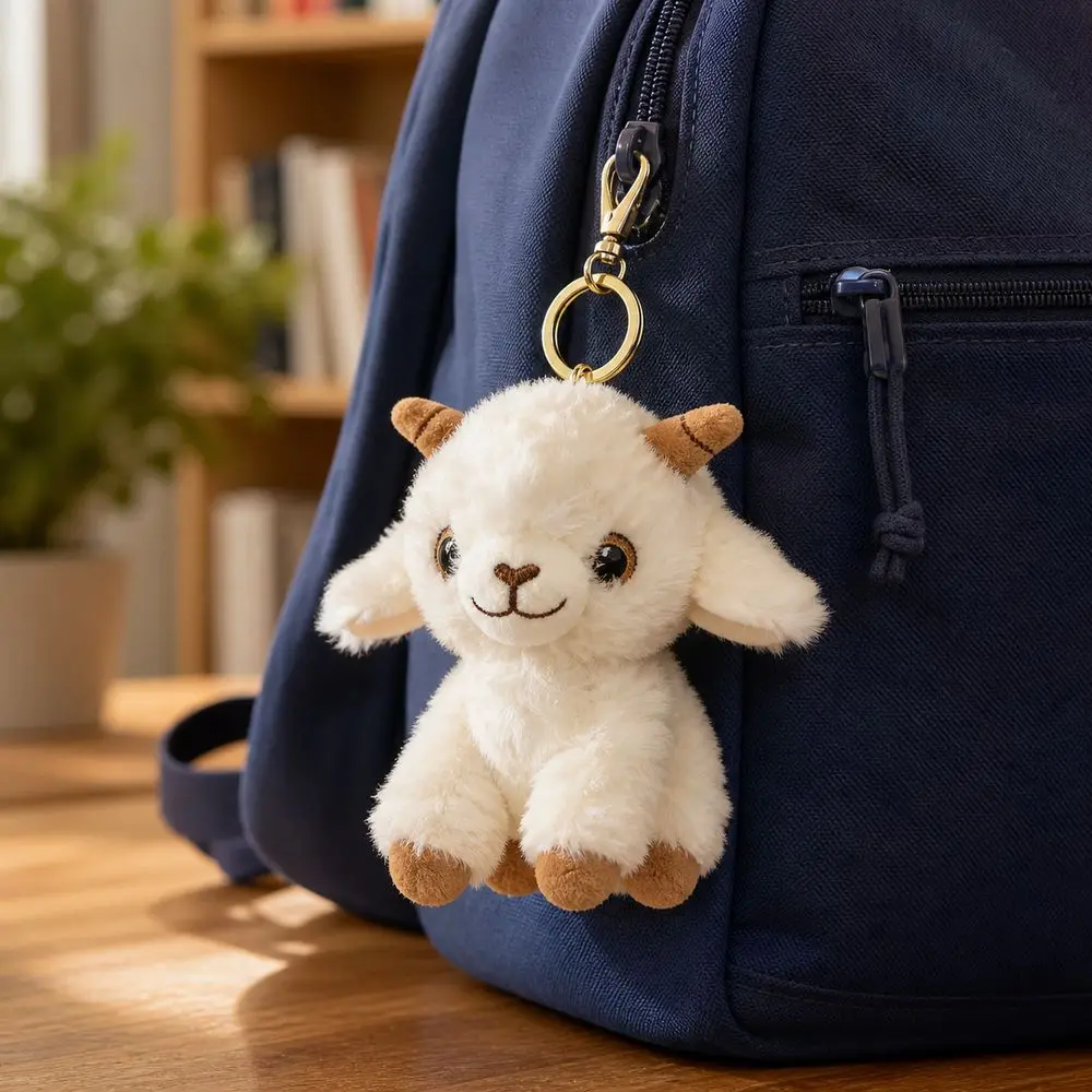 Gifts PP Lamb Keychain Realistic Style Cute Style Lamb Animal Keychain Attachment Texture Bag Decoration Keepsake