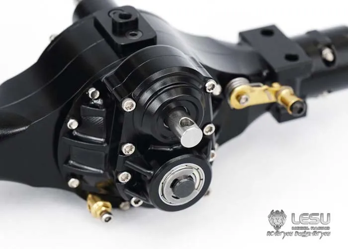 Metalowe osie napędowe LESU z blokadą mechanizmu różnicowego do modeli RC 1/14 DIY, ciągników, ciężarówek, wywrotników Tamiyaya