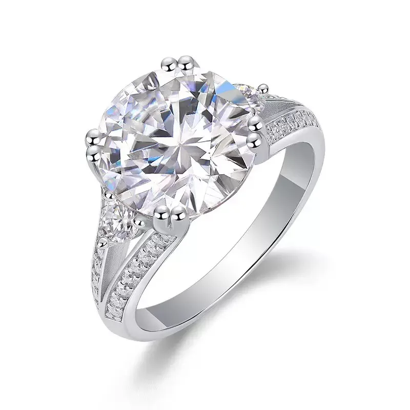 5ct D Color Moissanite Engagement Ring 925 Sterling Silver Luxury Jewelry Iced Diamond Wedding Rings Plated Rhodium Pass Tester