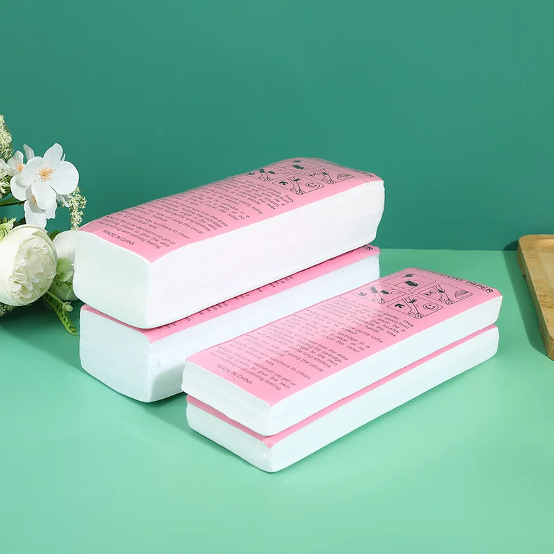 Wholesale 500/1000/2000PCS High Quality Nonwoven Body Cloth Hair Remove Wax Paper Rolls Hair Removal Epilator Wax Strip Paper 2#