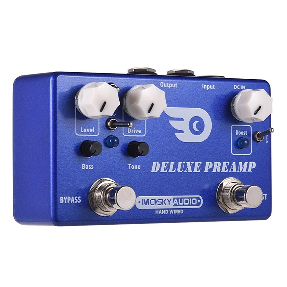 MOSKYaudio DELUXE PREAMP Multi-Effects Overdrive Boost True Bypass Classic Footswitch Effector Guitar Pedal Effects Processors