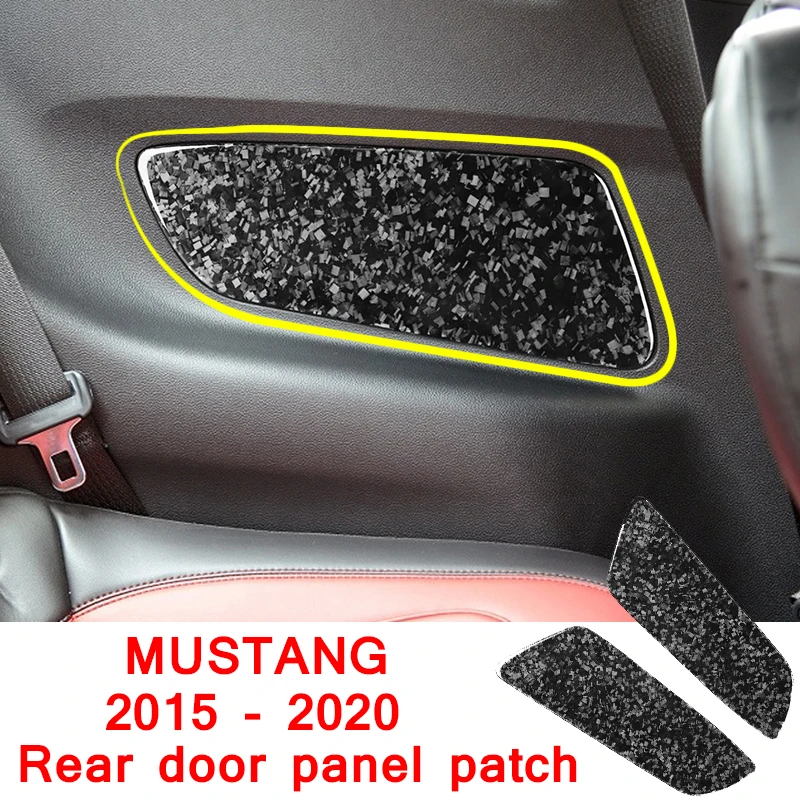 

For Ford Mustang 2015 - 2020 Carbon Fiber Rear Door Panel Decoration Patch Car Stickers Forged Pattern Interior Accessory