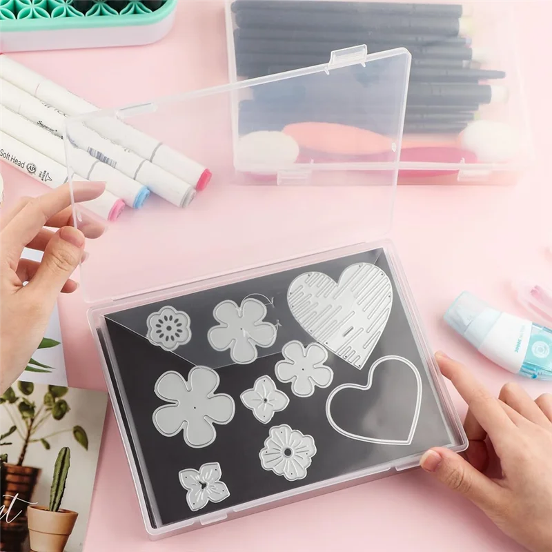 

Optimal 50Pcs 7X5in Storage Envelopes,Resealable Plastic Envelopes Pockets Storage Bag For Clear Stamp,Die Cuts,Scrapbook Paper