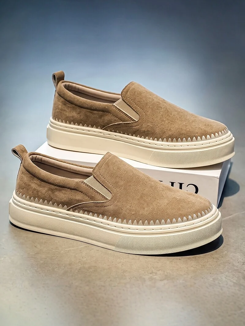 Leather Oxford Men's Shoes Business Casual Commute Thick Bottom Lazy One-Step-On Style British Fashion Spring Autumn Men's Fo...