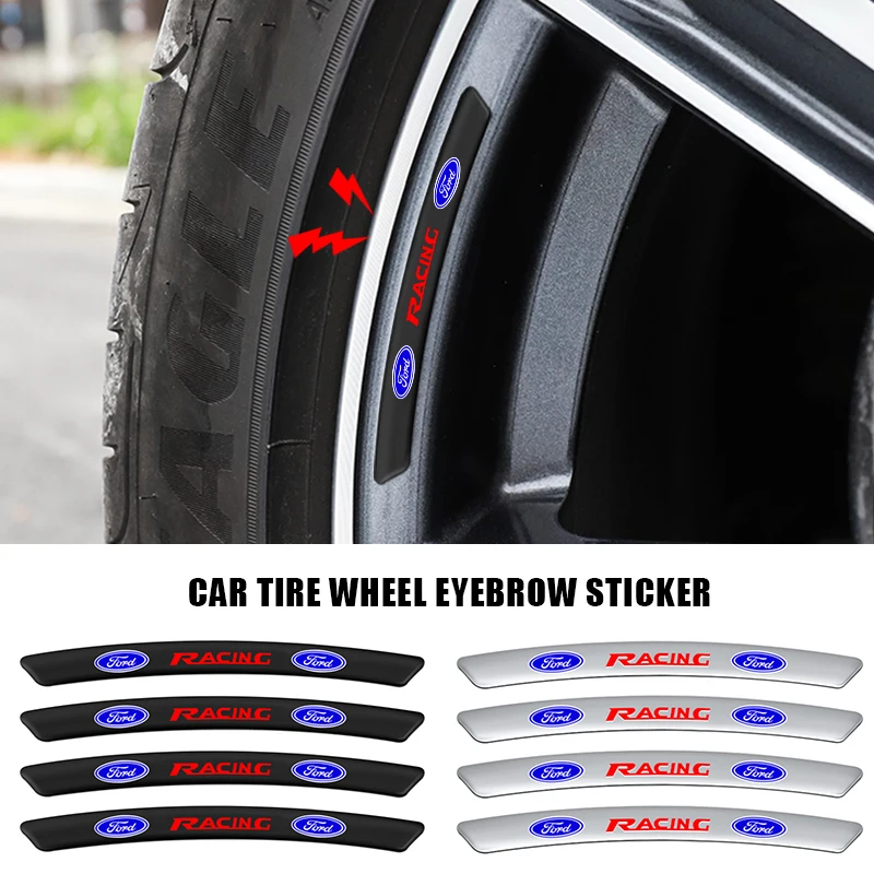 4pcs Aluminum Car Badge Wheel Hub Rims Stickers Auto Decoration Accessories For Ford Mustang Focus 2 3 4 Mondeo Fiesta ecosport