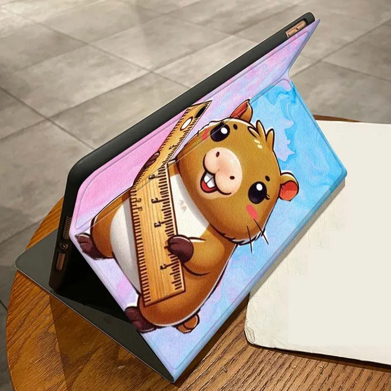 كابيبارا الملونة الكرتون القط ل ممن لهم الوسادة 2 3 4 Neo Air SE X Pro 10.36 11 11.4 11.61 12.1 13.2 بوصة 2025 حافظة كمبيوتر لوحي قابلة للطي