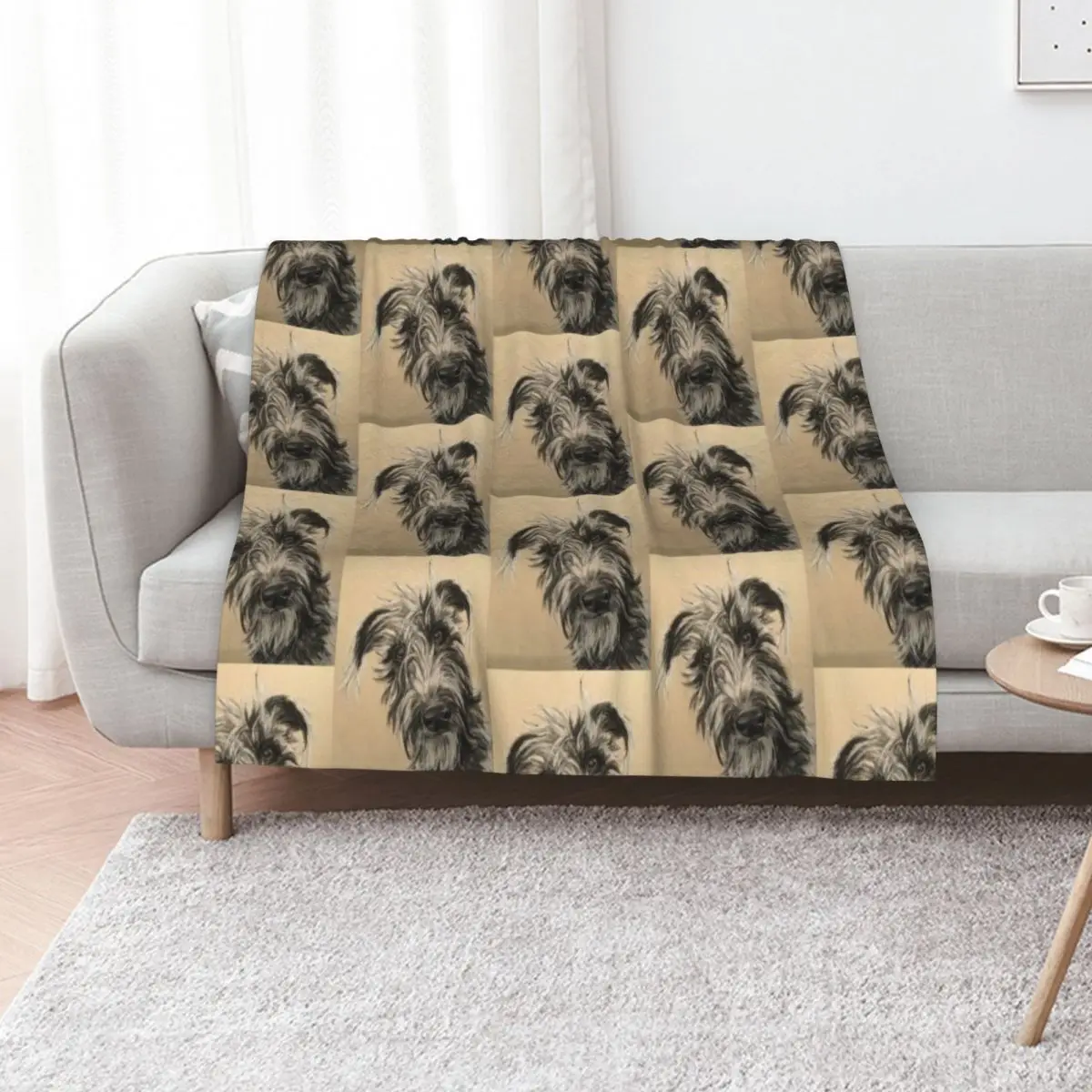 Scruffy Beddy/whippet Lurcher Throw Blanket Flannel Loose Sofa Quilt Travel bed plaid Summer Blankets