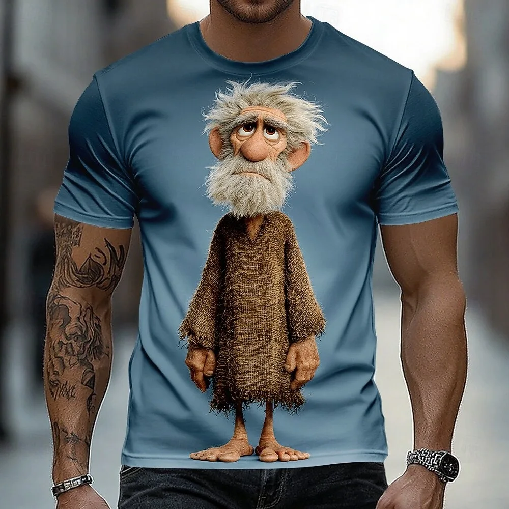 Men's Ombre Old Man T Shirt Short Sleeve T shirt 3D Print Crew Neck Shirt Funny Casual Daily Street Spring Summer Men's Clothing