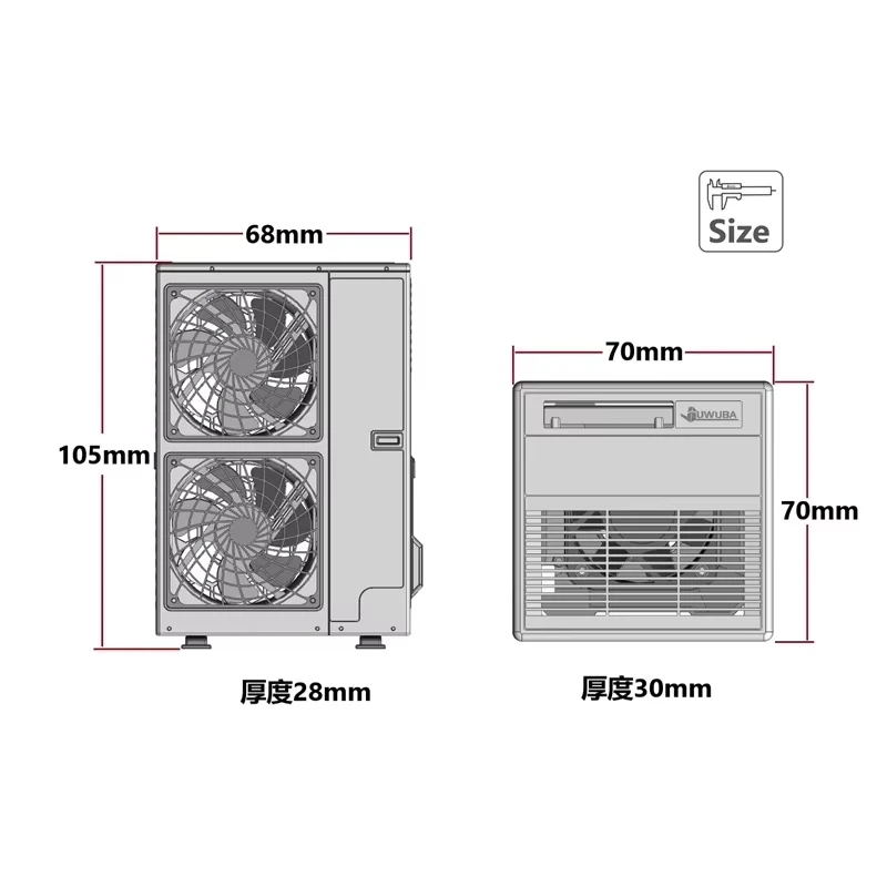 USB 回転ファンミニエアコンモデルおもちゃ屋内と屋外ユニットマイクロリーメントドールハウス 1/12 家具装飾おもちゃ