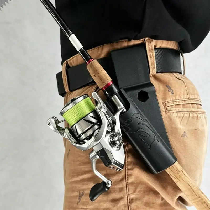 Portable Durable 3D Fishing Rod Holder Belt Hands-Free Adjustable Waist Rod Bracket for Left Right Handed Anglers Boat Fishing