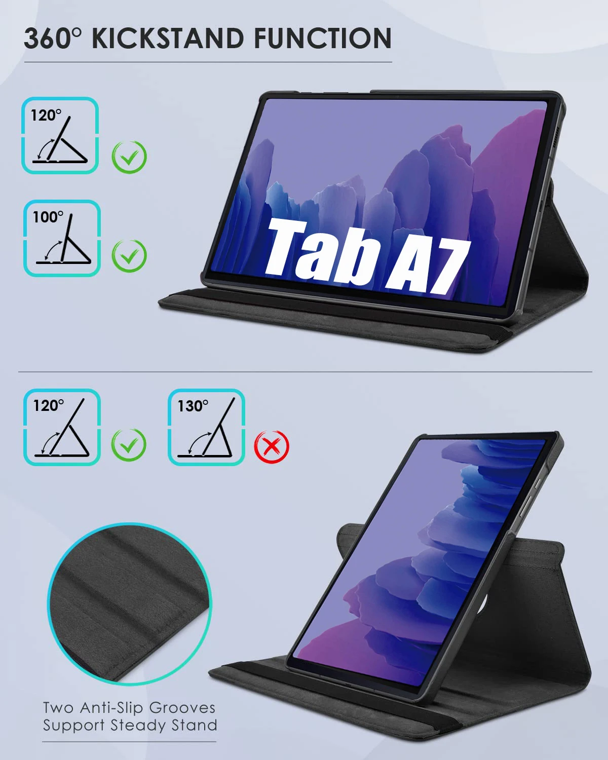 Rotating Case for Samsung Galaxy Tab A7 10.4 inch SM-T500/T505/T507/T509 2022 2020 Release Tablet CoverStand Function