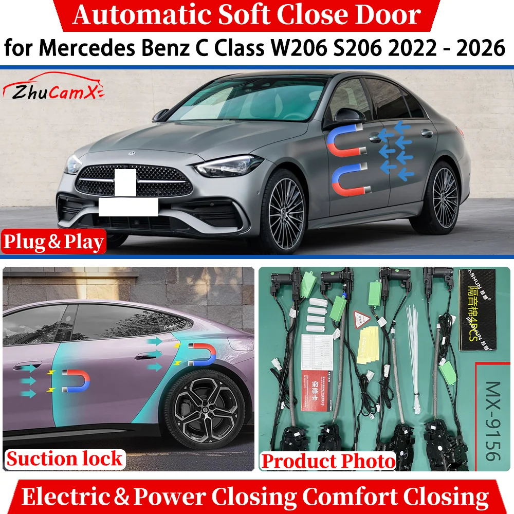 

ZhuCamX for Mercedes Benz C Class W206 S206 2022-2026 Automatic Soft Close Door Electric Power Comfort Closing Suction System