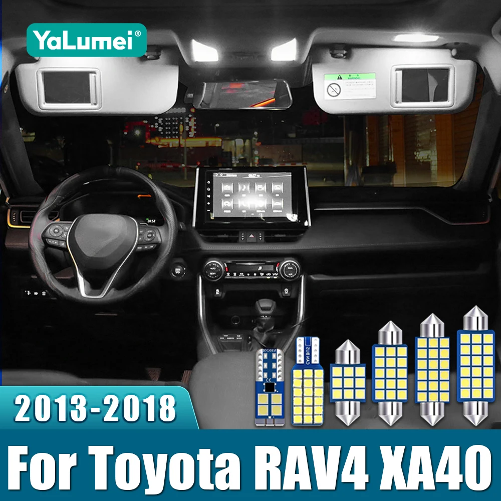 

For Toyota RAV4 XA40 2013 2014 2015 2016 2017 2018 6pcs Car LED Interiort Reading Bulbs Lamps Trunk Light Accessories