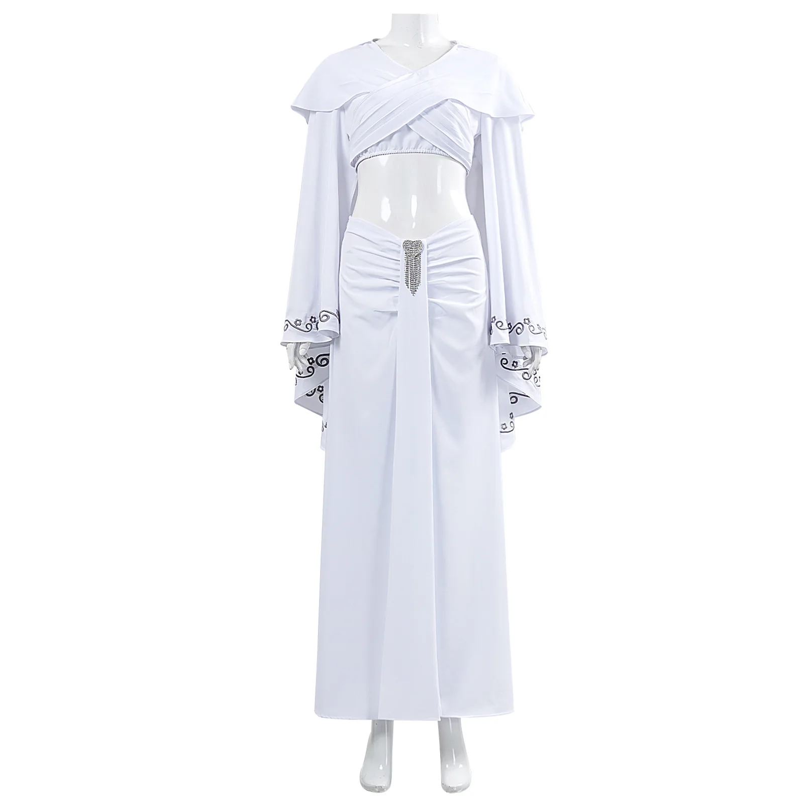 

Amidala Cosplay Anime Star Queen Pna Cosplay Costume Woman Sexy White Bra Skirt Suit Dress Halloween Fancy Outfit for Women