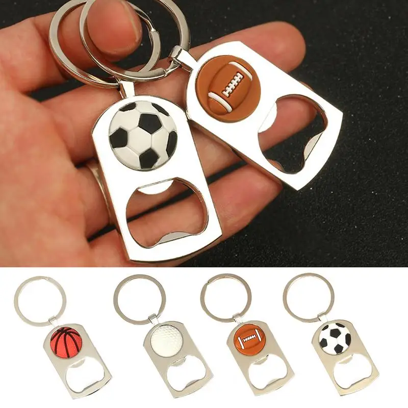 Keychain Bottle Opener For Men Basketball Soccer Cool Beer Bottle Opener Keyring Portable Beverage & Soda Bottle Opener Keyring