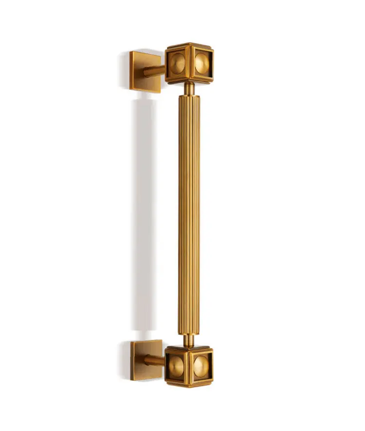 Brass black push pull door handle bronze handles for wooden glass doors large Luxury door handles