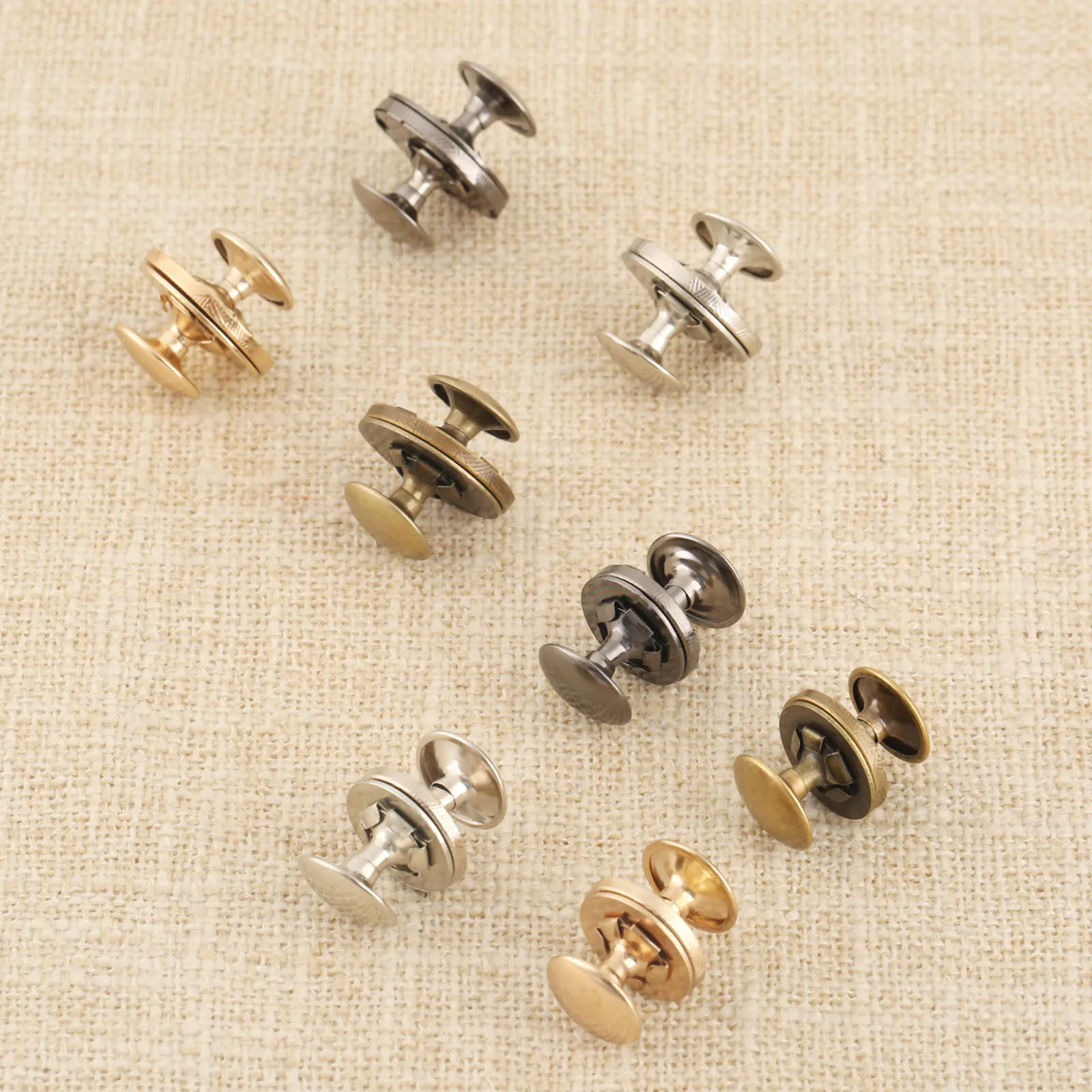 10Pcs Metal Magnetic Snaps Double Rivet Stud Clasps Buttons Fastener Bag Press Buckle Buttons Handbag Purses Clothes DIY 14/18mm